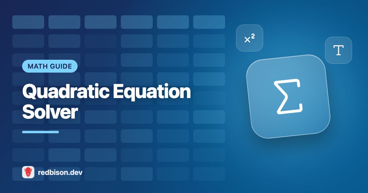 Illustration for the Quadratic Equation Solver guide