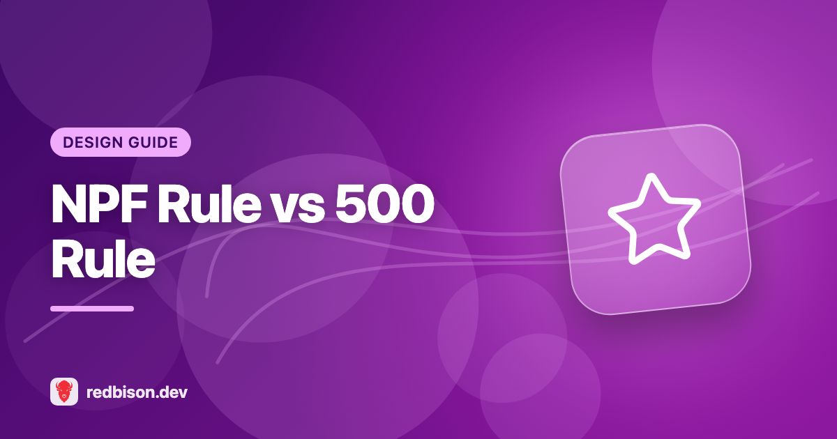 Illustration for the Star Trail Calculator: NPF and 500 Rule guide