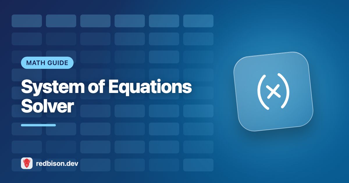 Illustration for the System of Equations Solver guide
