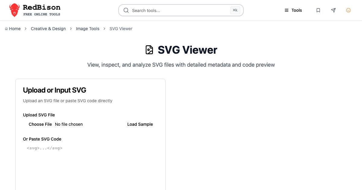 Screenshot of RedBison's SVG Viewer running in the browser